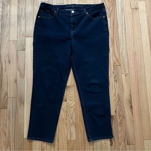 CHICOS So Slimming Girlfriend Ankle Skinny Denim Jeans Front Zip 5 Pockets Sz 3